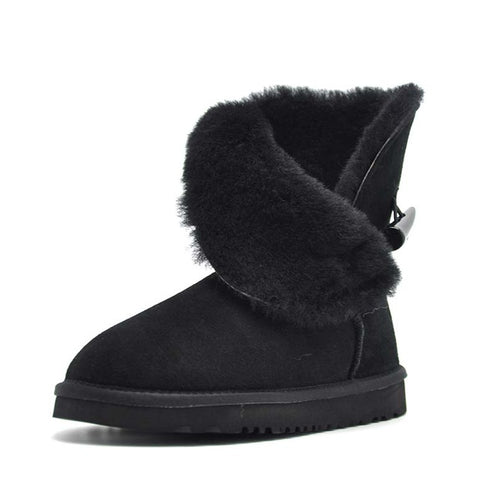 Genuine Cowhide Leather Snow Boots Winter Genuine Cowhide Leather Snow Boots Winter