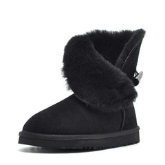 Genuine Cowhide Leather Snow Boots Winter Genuine Cowhide Leather Snow Boots Winter