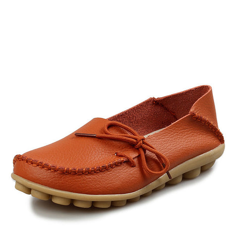 New Women Real Leather Shoes Moccasins Mother Loafers