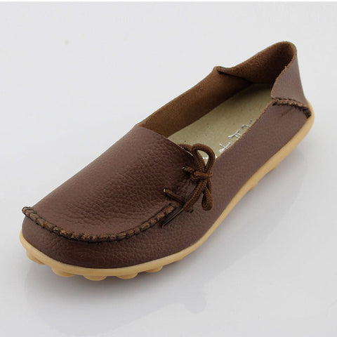 New Women Real Leather Shoes Moccasins Mother Loafers