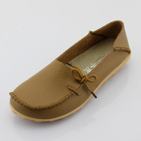 New Women Real Leather Shoes Moccasins Mother Loafers