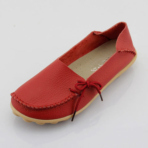 New Women Real Leather Shoes Moccasins Mother Loafers