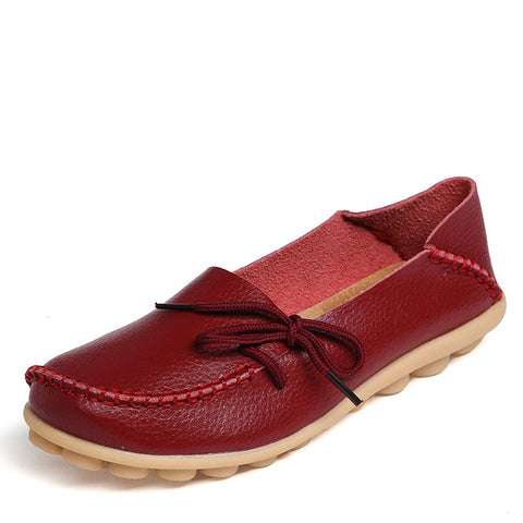 New Women Real Leather Shoes Moccasins Mother Loafers