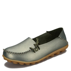 New Women Real Leather Shoes Moccasins Mother Loafers