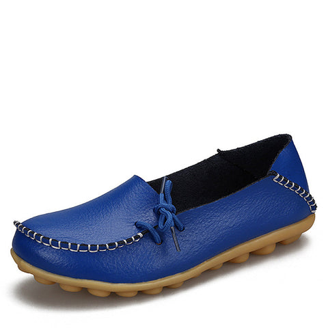 New Women Real Leather Shoes Moccasins Mother Loafers