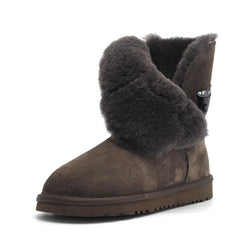 Genuine Cowhide Leather Snow Boots Winter