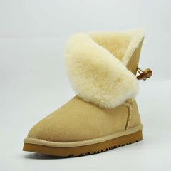 Genuine Cowhide Leather Snow Boots Winter